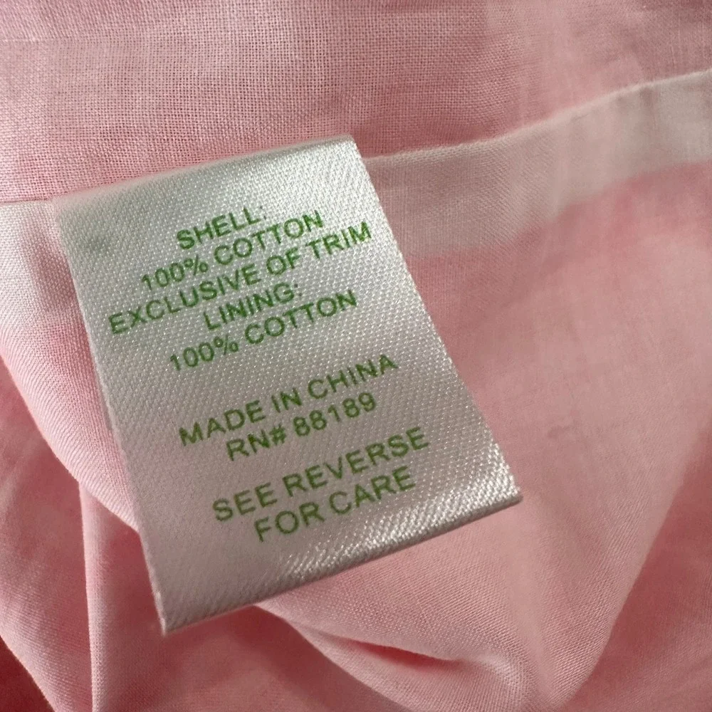 Lilly Pulitzer Lowe Dress Fiesta Pink Gingham Strapless Peplum Size 6 Strapless - Picture 5 of 9